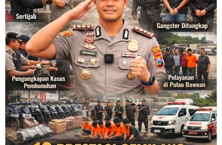 Kado Pengabdian Terakhir untuk Gresik Sebelum Bertugas ke Mabes Polri : 13 Prestasi Luar Biasa AKBP Rovan Richard Mahenu