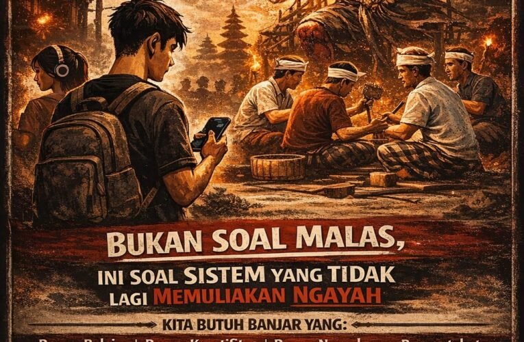 GENERASI MUDA BALI MENJAUH DARI BANJAR: BUKAN KARENA MALAS, TAPI KARENA NGAYAH TAK LAGI DIMULIAKAN