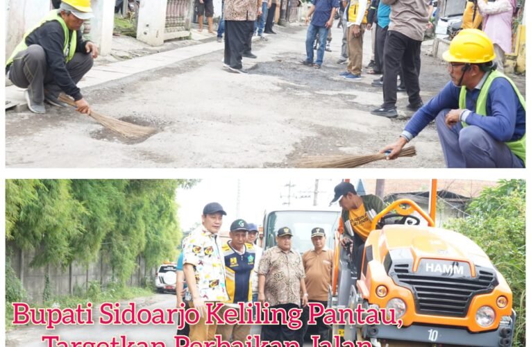 Bupati Sidoarjo Keliling Pantau, Targetkan Perbaikan Jalan Rampung Sebelum Lebaran